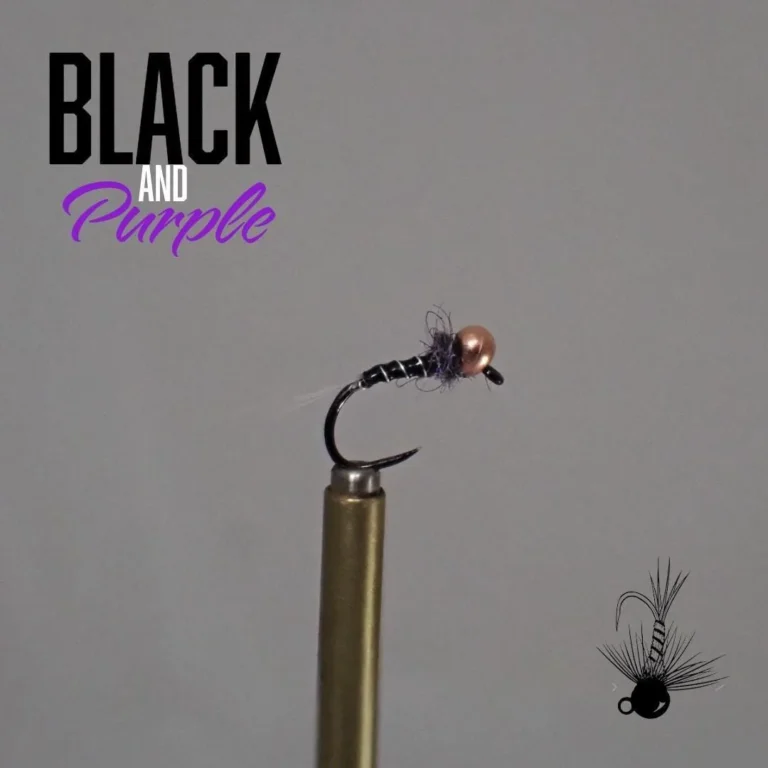 Black and Purple Thread Frenchie fly in the vise