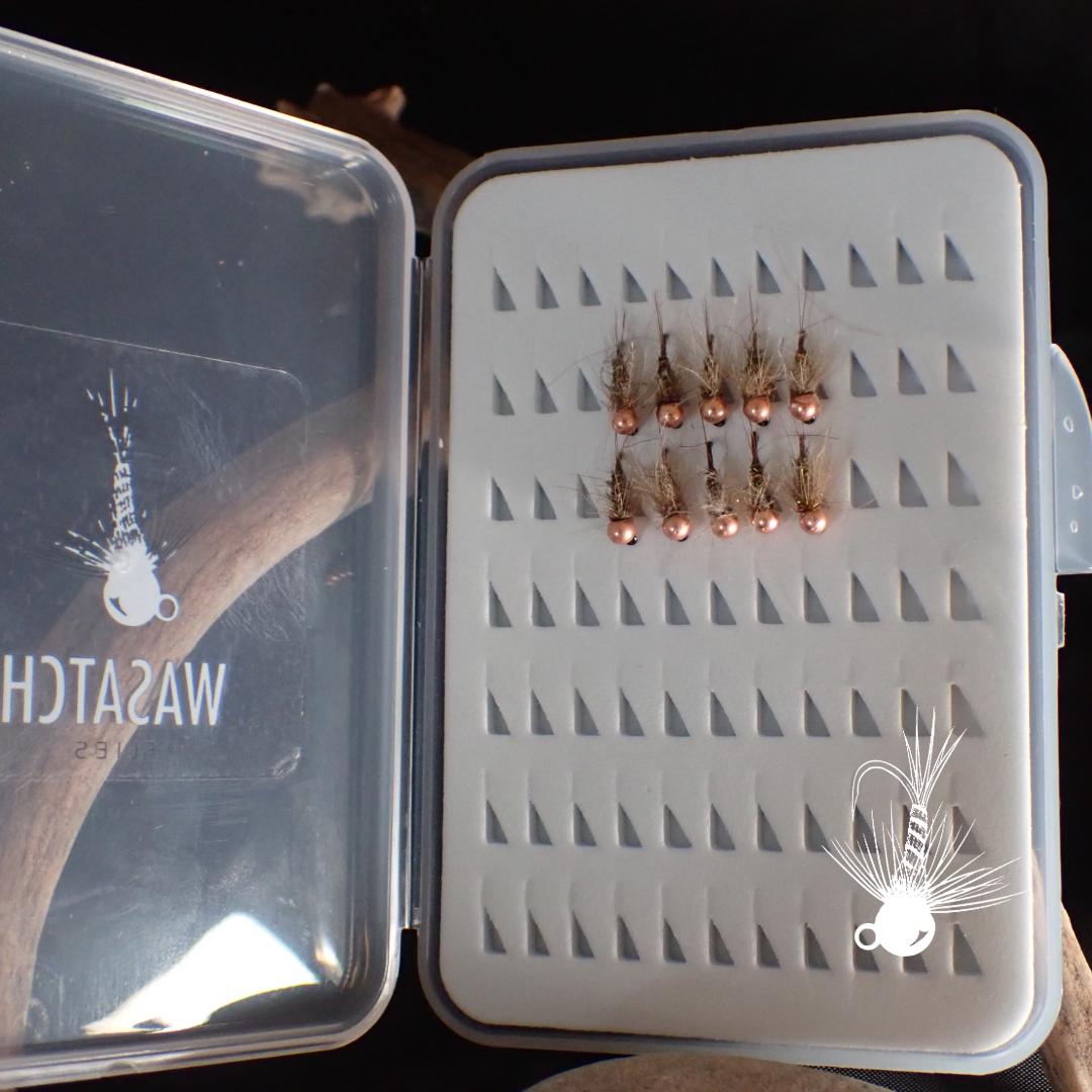 Wasatch Flies fly box filled with Real McCoy nymphs